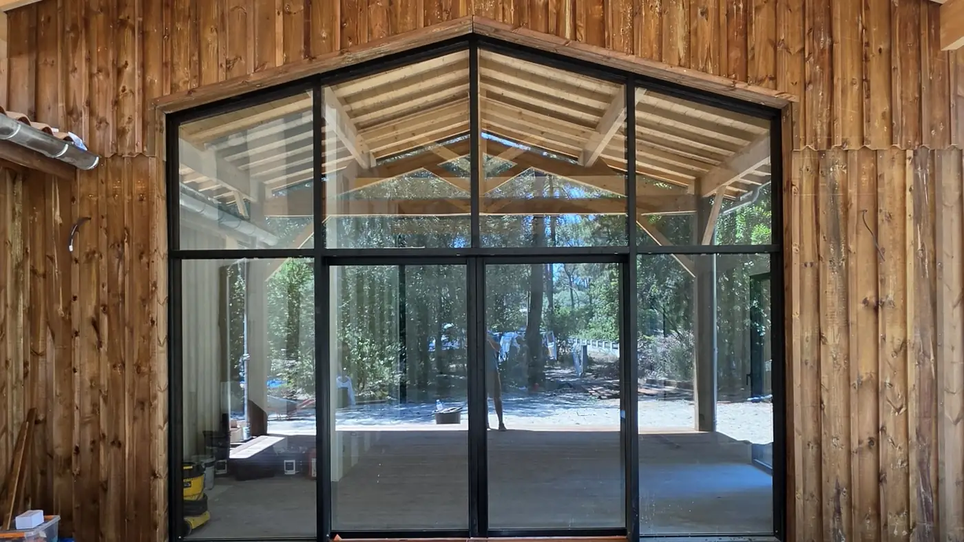 Extension bois vitrée