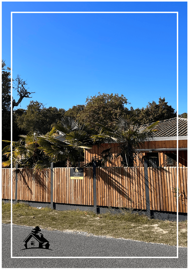 clôture et palmiers